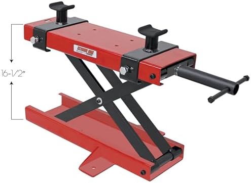 Extreme Max 5001.5047 1100 lb. Motorcycle Scissors Jack - Narrow | 1100 lb. Capacity