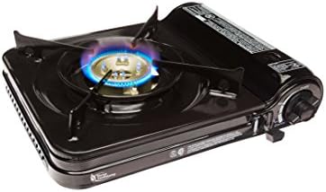 Sterno 50106 Portable Butane Stove with Piezo Electronic Ignition and Adjustable Flame, 9000 BTU, Black