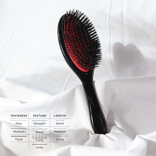 Denman Natural Bristle Grooming Brush, Medium