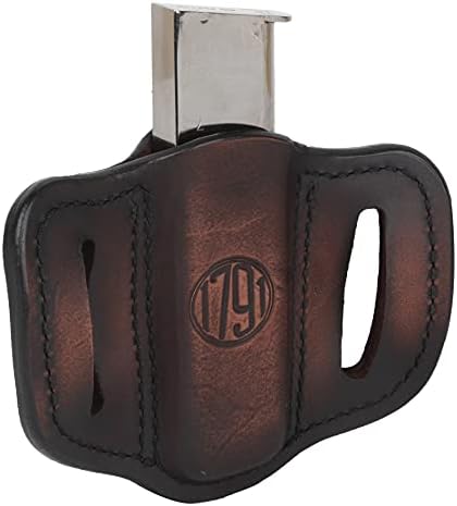 1791 Gunleather Magazine Pouch, OWB Single Stack 45 Leather Mag Holster | Leather magazine holder carries single stack 45 or 1911 mag securely, handcrafted with 100% American steerhide leather