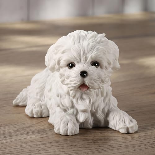 Veronese Design Maltese White Terrier Puppy Dog Animal Resin Figurine