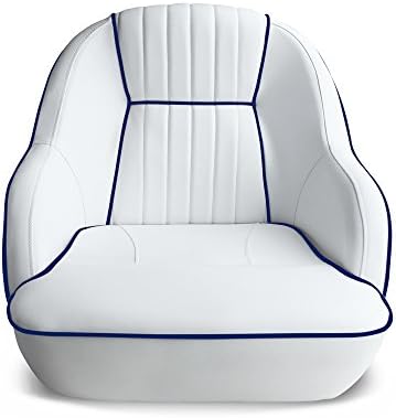 Leader Accessories Pontoon Captains Bucket Seat Boat Seat Boat Chair | Boat Chair with Armrest Ergonomic Design Compression Foam Padding Injection Molded Plastic Frame