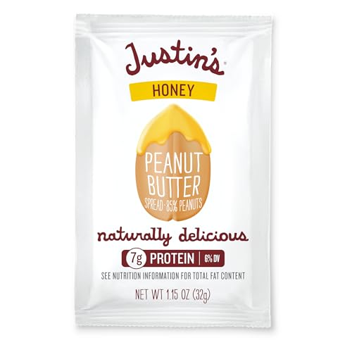 Justin's Classic Crunchy Peanut Butter Squeeze Packs - 1.15 oz - 10 pack | Shelf Stable Sandwich Spread