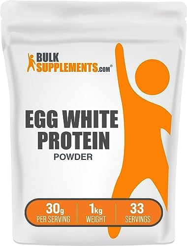 BulkSupplements.com Egg White Protein Powder - Egg White Powder, Lactose Free Protein - Unflavored & Dairy Free, 30g per Serving, 500g (1.1 lbs) (Pack of 1)