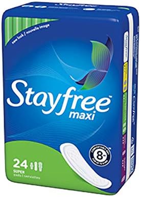 Stayfree Super Maxi Pads, 24 Count