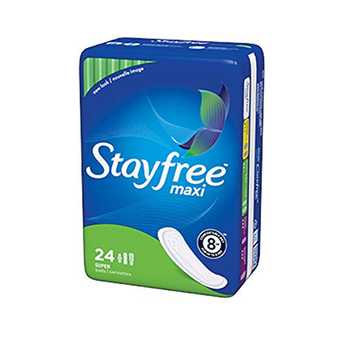 Stayfree Super Maxi Pads, Heavy Protection, 24 ct (X301272100)