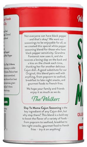 Slap Ya Mama Cajun Seasoning from Louisiana, Hot Blend, No MSG and Kosher, 8 Ounce Can | one 8 oz canister of Hot Blend Cajun seasoning for chicken, seafood, vegetables, grilling, and everyday meals.