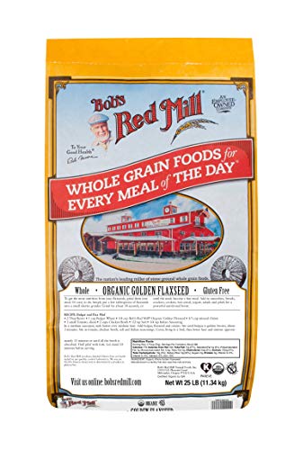 Bob's Red Mill Organic Raw Whole Golden Flaxseeds, 25 Pound