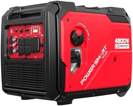 PowerSmart 4800W Portable Inverter Generator,Parallel Ready&Electric Start Super Quite Gas Powered,RV Ready with 30A Outlet, EPA & CARB Compliant for Home Backup, Camping,Portable Power Station