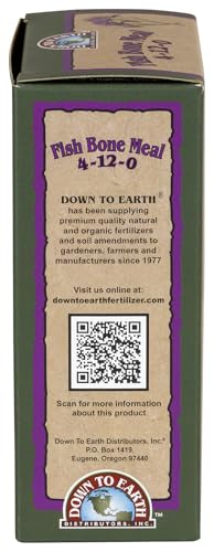 Down To Earth All Natural Fertilizers Organic Fish Bone Meal - 4-12-0, 1 lb | High Phosphorus Plant Food for Buds, Bulbs, Blooms, Flower Beds
