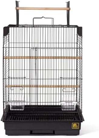 Prevue Pet Products Top Opening Bird Cage - Black | Stand Alone Indoor Birdcage for Parakeets, Cockatiels, Conures, Lovebirds, and Similar Sized Birds