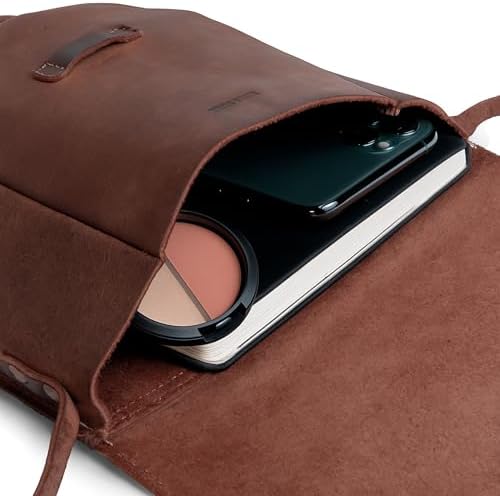 Hide & Drink, Prisma-Shaped Shoulder Bag, Vintage Purse, Messenger and Crossbody Bag, Full Grain Leather, Handmade