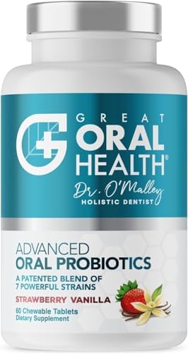 Oral Probiotics for Mouth Bad Breath Treatment for Adults; Dentist Formulated Dental Probiotics for Teeth and Gums Health & Chronic Halitosis with BLIS K12 M18, 60 Chewable Oral Health Tablets Mint
