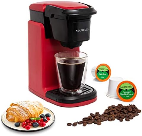 Mixpresso Single Serve Coffee Maker K Cup Coffee Maker for K Pods & Grounds | Compact 800W White Coffee Machine with 14 Oz Water Tank, Fast Brew & Auto Shut-Off, Small Design for Travel RV, Office& Dorm