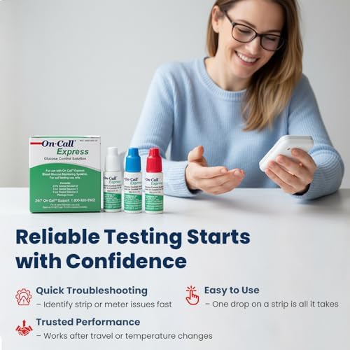 Glucose Control Solution Kit by On Call Express, Level 0, 1 & 2 for Blood Glucose Meters and Test Strips, Accuracy Check & Calibration Verification