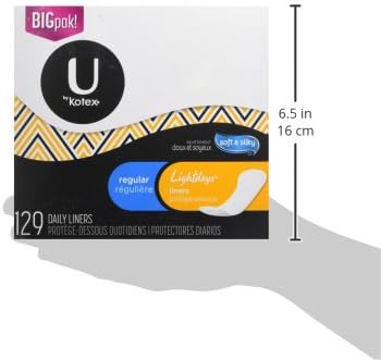 U by Kotex Lightdays Panty Liners, Regular, 129 Count
