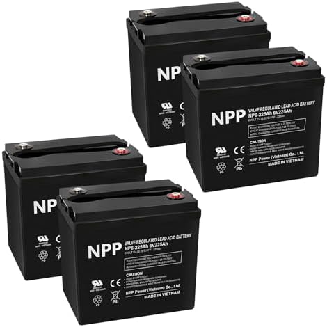 NPP 6V 225Ah AGM SLA Battery with T16 (M8) Terminal for Golf Cart (2 Pcs)