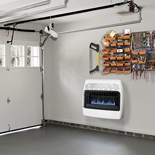 UTY 30,000 BTU Natural Gas / Propane Wall Heater for Indoor Use - Dual Fuel, with Fan Blower, white, 28 x 11 x 24