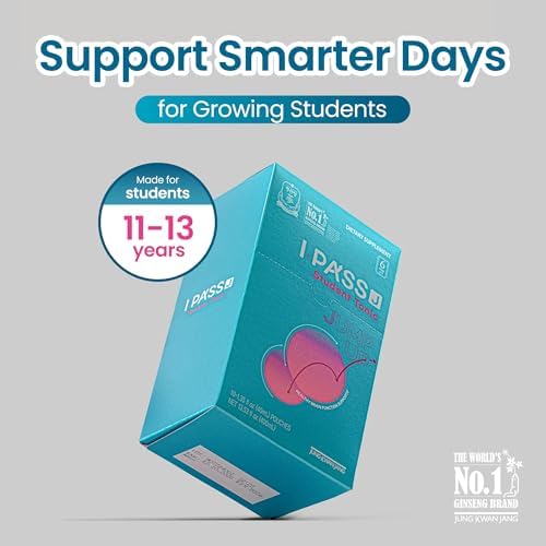 JungKwanJang i-Pass Junior Dietary Supplement- Korean Red Panax Ginseng Extract - Support Immune System, Memory Improvement and Concentration