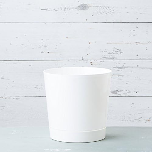 Novelty Majestic Full Depth Round Cylinder Pot, Glossy White, 8-Inch (10082)