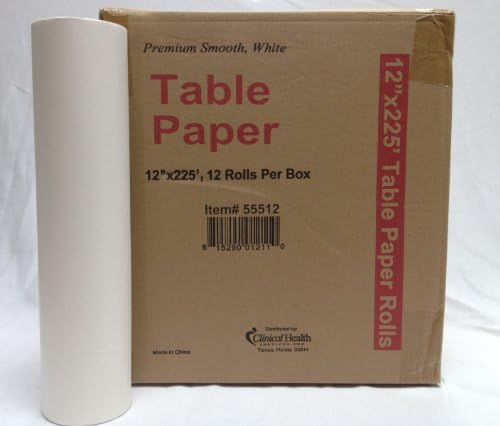 Premium Head Rest Paper Rolls 12"x225', 12 Rolls Per Box, (This head paper is 12' Width and used mainly with the Leander Tables