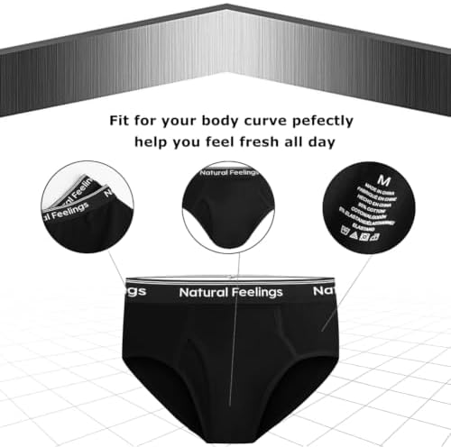 Natural Feelings Men's Briefs Underwear Multipack Mens Cotton Full Rise Briefs with Comfort Waistband S M L XL XXL…