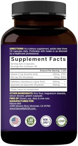 NatureBell Elderberry with Vitamin C, Zinc & Quercetin