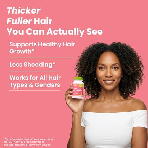 Hair Growth Vitamins for Women & Men - 5000mcg Biotin, 11 Ingredients | Vegan blend with keratin-building nutrients for thicker, fuller hair, plus skin and nail support, 60 capsules