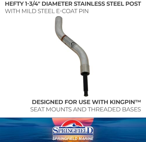 Springfield 1630402-CSS Threaded Fixed-Height Offset Post for Kingpin Seat Mounts and Bases - 13", Satin Finish