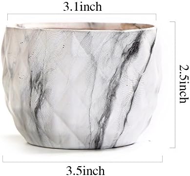 SE SUN-E Sun-E Modern Style Marbling Ceramic Flower Pot Succulent/Cactus Planter Pots Container Bonsai Planters with Hole 3.35 Inch Gift Idea(4 in