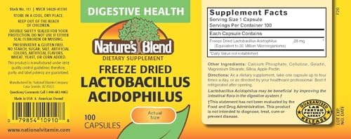 Freeze Dried Lactobacillus Acidophilus 100 Caps