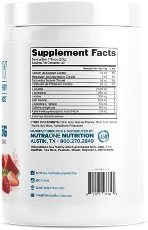 NutraOne Amino Energy BCAA Powder Pre-Workout Supplement with Caffeine Branched Chain Amino Acids to Help Fuel and Recover* (Strawberry Watermelon