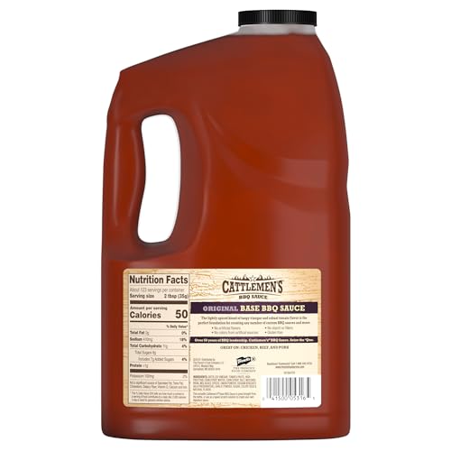 Cattlemen's Original Base BBQ Sauce, 1 gal - One Gallon Container Customizable Barbecue Sauce Base for Chefs, Ideal for Ribs, Briskets, Sauces for Salads, Seafood and More
