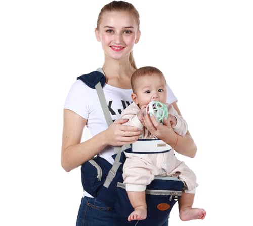 Baby Hip Seat Carrier Baby Waist Stool for Child Infant Toddler with Adjustable Strap Buckle Pocket Soft Inner Huge Storage (Dark Grey)