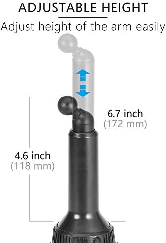 1Zero Solid GPS Cup Holder Mount for Garmin [Adjustable Arm]