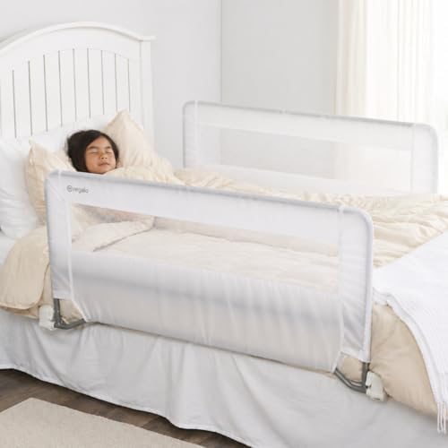 Regalo Safety 54” Extra Long Hideaway Bed Rail Guard for Toddlers, Toddler Bed Rail with Reinforced Anchor Safety System, 20” Tall Bed Safety Rail, Fits Twin, Full & Queen Beds