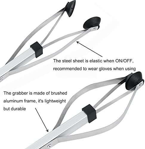 THUSIBER Reacher Grabber 32" Extra Long Folding Reaching Claw Heavy Duty Mobility Aid Arm Extender Gripper Tools for Trash Pick Up Litter Picker