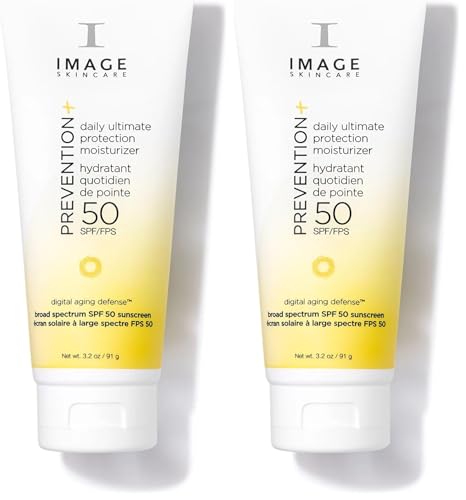 IMAGE Skincare PREVENTION+ Daily Ultimate Protection Moisturizer, SPF 50 Face Sunscreen Lotion, Zinc Oxide, Blendable with No White Cast, 3.2 oz