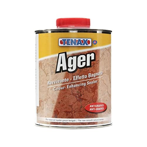 Tenax AGER Color Enhancing Sealer - 1 Quart | Wet-Look Granite & Marble Sealer | Stone Enhancer for Granite, Marble