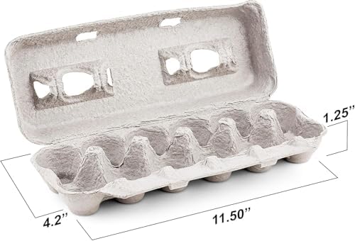MT Products Blank Natural Pulp Egg Cartons Holds Up to Twelve Eggs 11.50" x 4.2" x 1.25" - Perfect for Chicken Farm (Pack of 15) - Made in the USA