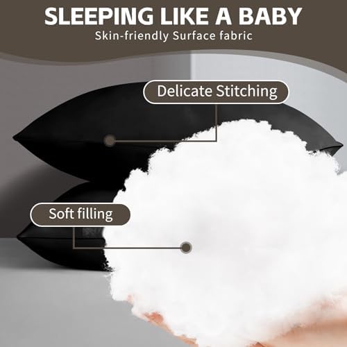 HIMOON Bed Pillows for Sleeping 2 Pack,Queen Size Cooling Pillows Set of 2,Top-end Microfiber Cover for Side Stomach Back Sleepers