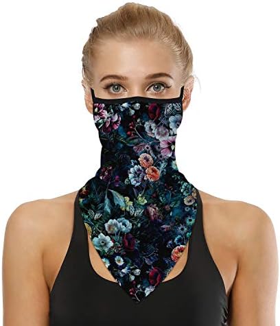 YAYOUREL Neck Gaiter Face Mask Bandanas for Men Women UV Face Scarf Cover Ear Loop Hole Facemask for Fishing Running Cycling