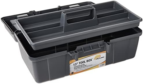 Plano Molding 114-002 13-Inch Compact Tool Box, Graphite Gray with Black Handle and Latches