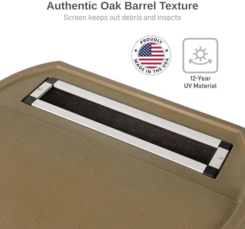 Flat Back Rainwater Gutter Barrel Water Collector Storage Drum Garden Pot- Tan