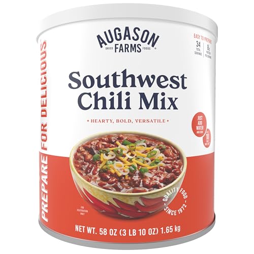 Augason Farms Southwest Chili Mix Can | Emergency Food Supply, 34 Servings, 10 Year Shelf Life, 8 Grams of Protein per Serving, Certified Gluten Free