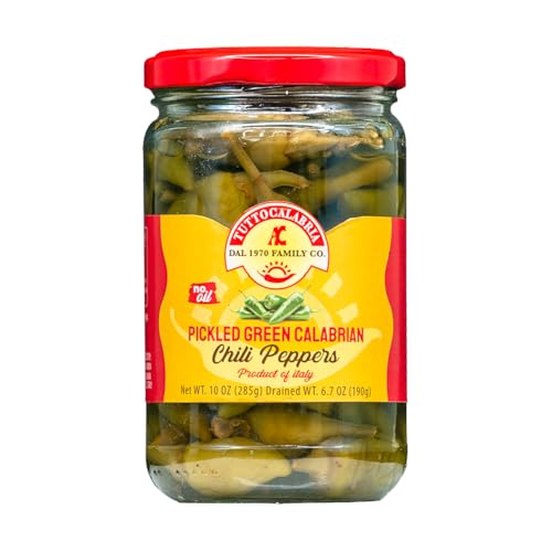 TUTTOCALABRIA Pepperoncini Peppers, Hot Pickled Green Calabrian Chili