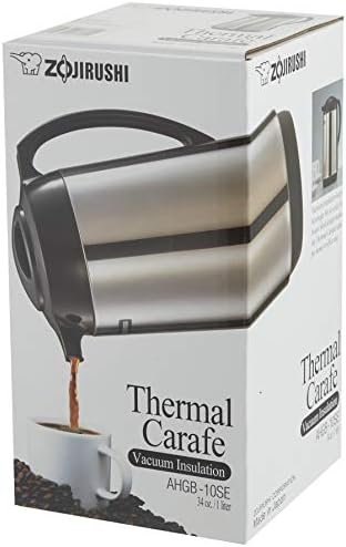 Zojirushi AHGB-10SE, Thermal Serve Carafe, 34 oz. / 1.0 liter, Polished Stainless Steel, Made in Japan
