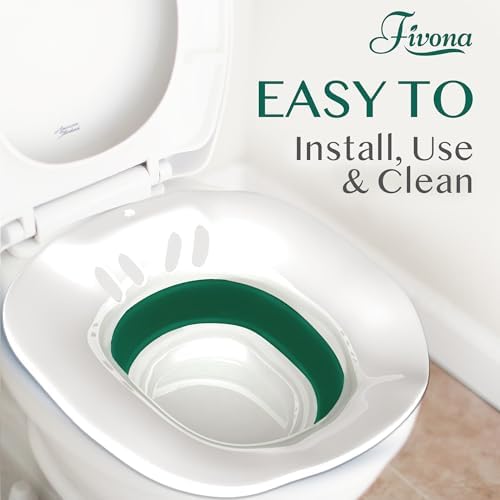 Fivona Sitz Bath for Toilet Seat Postpartum and Hemorrhoids Care - Yoni Steam Seat - Foldable Basin for Epsom Salt Soak - Portable Bidet BPA Free