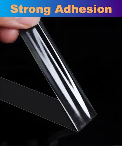 Ultra-Thin Clear Double Sided Tape Heavy Duty 2-Inch x 50 Feet Two Sides Strong Stick Mounting Adhesive Tape for Arts & Crafts, Fix Carpet