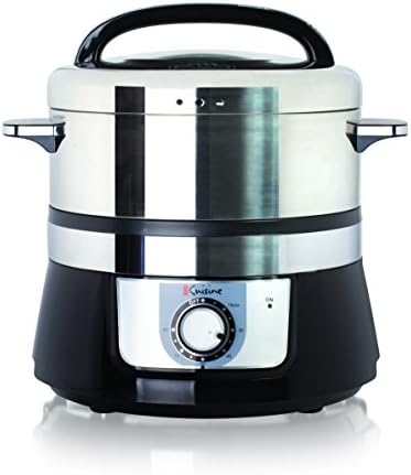 Euro Cuisine FS3200 Electric Food Steamer, Versatile Vegetable Steamer & Steam Cooker for Healthy Cooking, Ideal for Fish, Veggie, Meat, Easy Cleaning